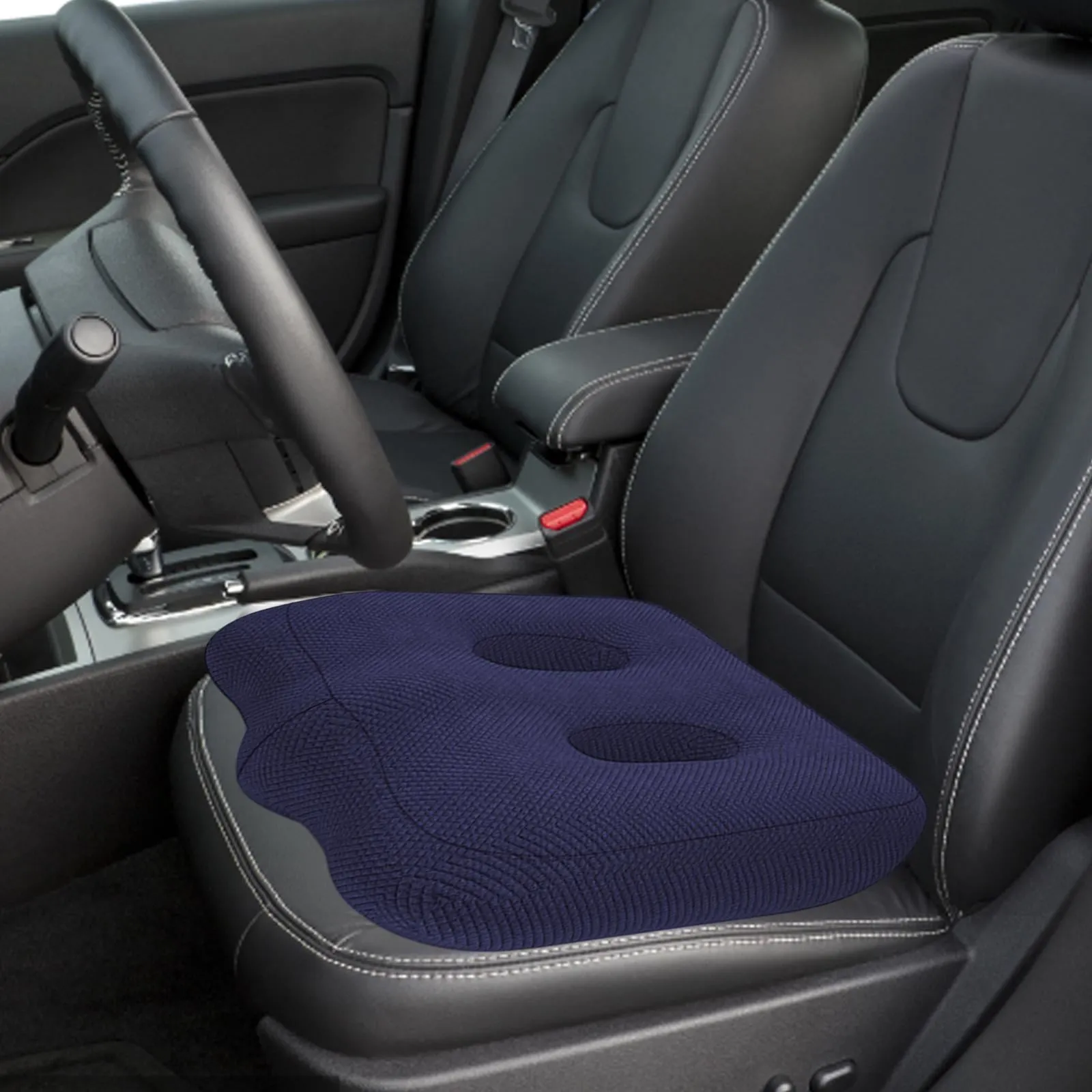 Adult Car booster Cushion, for Short Drivers People Office Chair Portable Comfortable Thickened Breathable Driving Auto Seat Pad ,Blue Style B