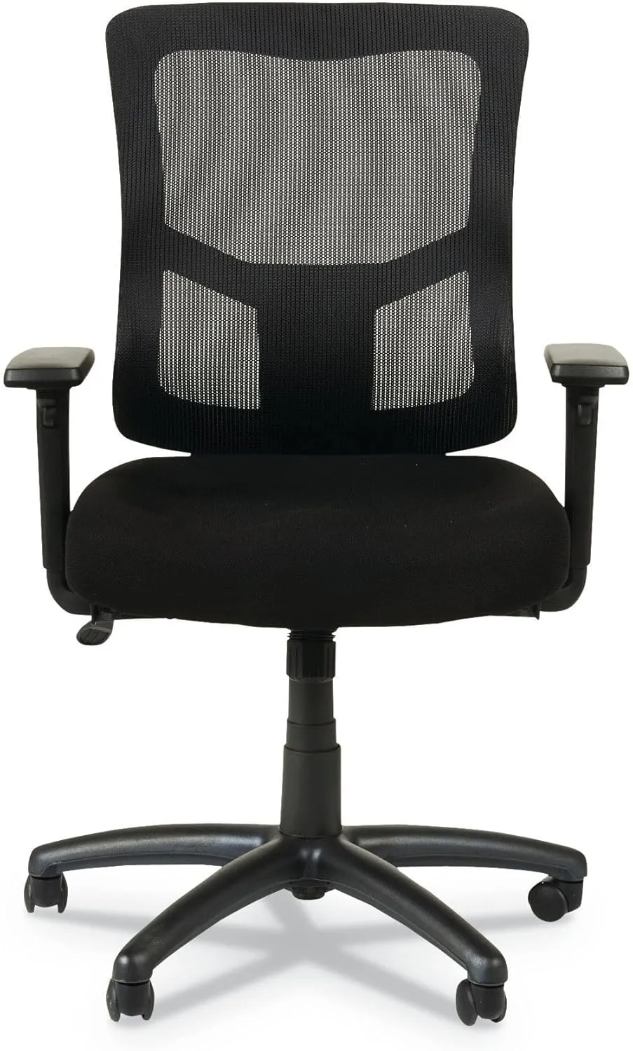 Alera ALEELT4214F Elusion II Series Mid-Back Swivel/Tilt Mesh Chair with Adjustable Arms - Black