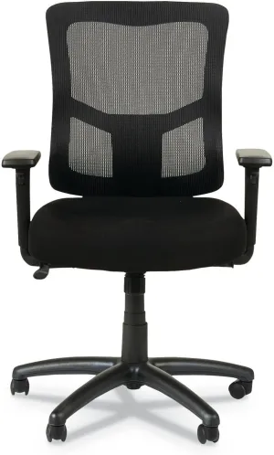 Alera ALEELT4214F Elusion II Series Mid-Back Swivel/Tilt Mesh Chair with Adjustable Arms - Black