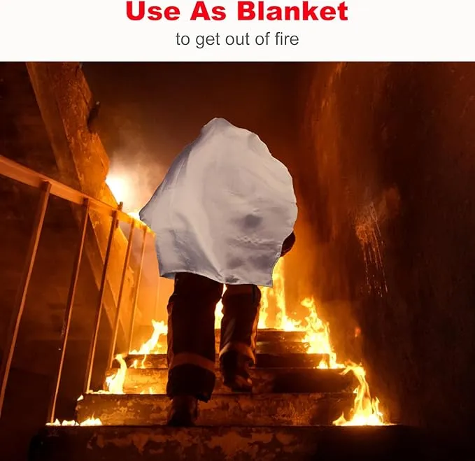 Aleric Emergency Fire Blanket for Home and Kitchen, 2 Pack Fire Suppression Blanket, Fire Extinguisher Blanket, Flame Retardant Blankets Fiberglass Fire Blankets for House Camping