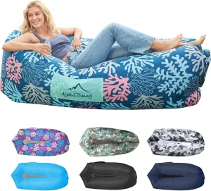 AlphaBeing Inflatable Lounger Air Sofa, Portable Inflatable Couch Mesh Hollow Air Hammock Anti Leakage Air Chair for Outdoor Camping Beach Traveling