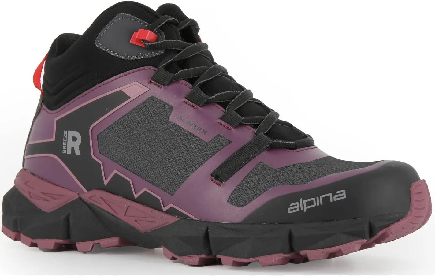 Alpina Breeze Women's Hiking Boots - Lightweight Ankle High Waterproof Shoes with Alpitex Breathable Membrane and Anti Slip Vibram Sole