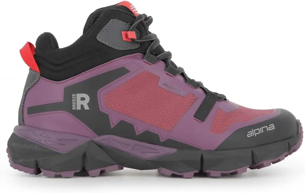 Alpina Breeze Women's Hiking Boots - Lightweight Ankle High Waterproof Shoes with Alpitex Breathable Membrane and Anti Slip Vibram Sole