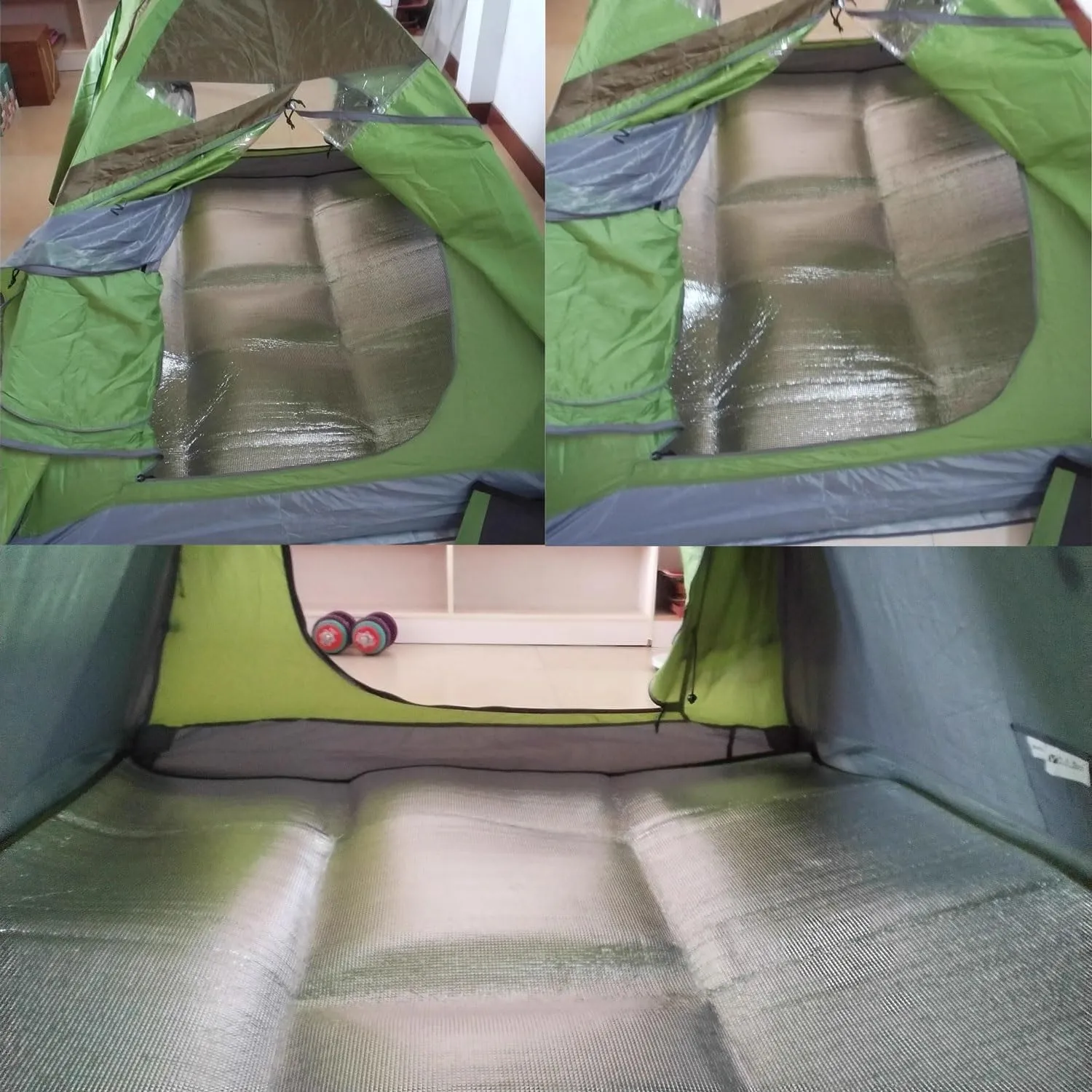 Aluminium Foil Sleeping Mat Foam Mats 7mm Thick Outdoor Double-Sided Moisture-Proof Foldable Tent Floor Mat Heat Insulating Blanket Thermal Camping Ultralight Silver
