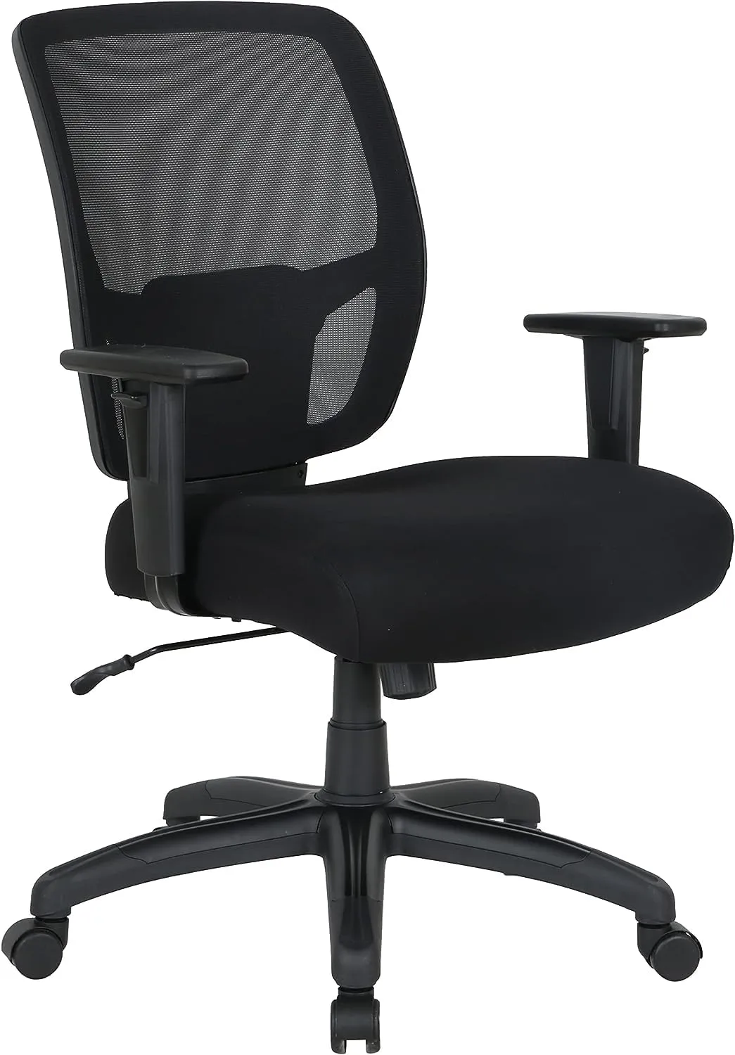 Amazon Basics Big and Tall Mesh Office Chair with Adjustable Arms and Lumbar Support, 400lbs Capacity, Black (Previously AmazonCommercial brand)