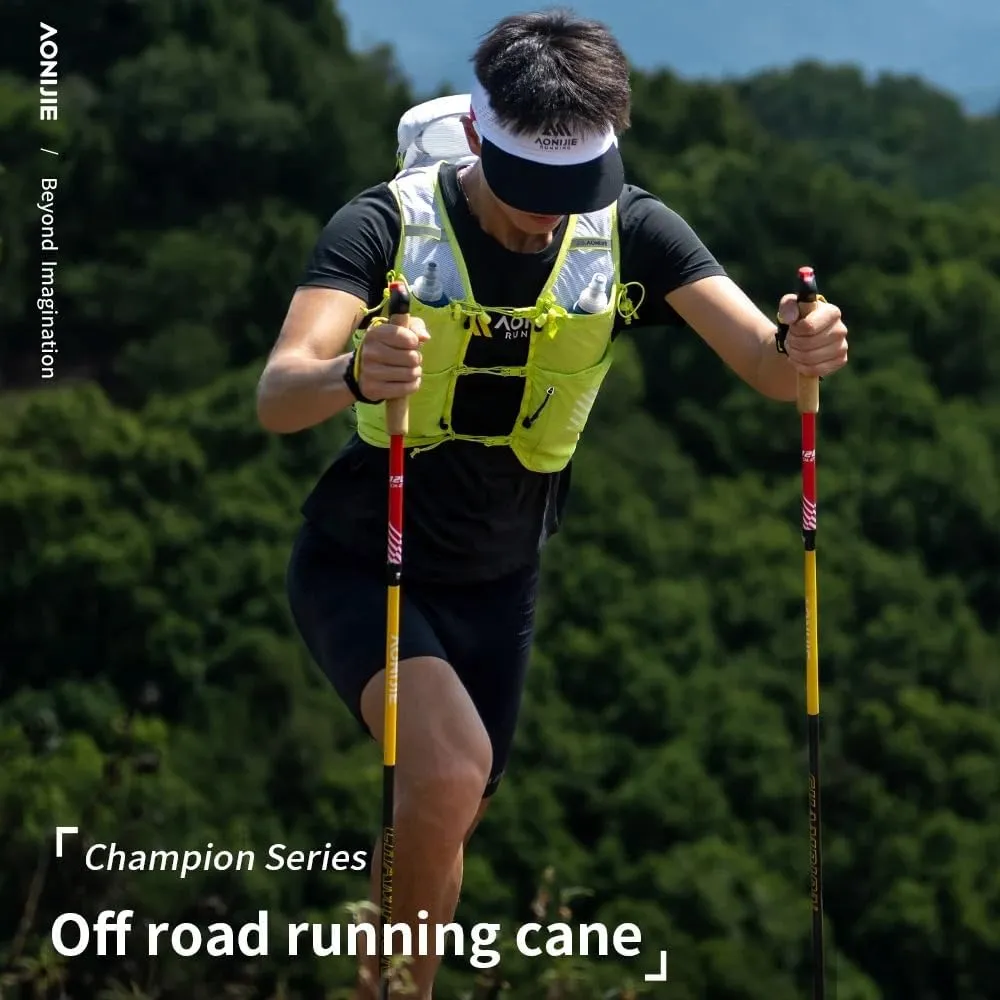 AONIJIE Lightweight 2 pcs Folding Carbon Fiber Trekking Poles with Quick Lock System - Ideal for Hiking, Camping, and Adventures