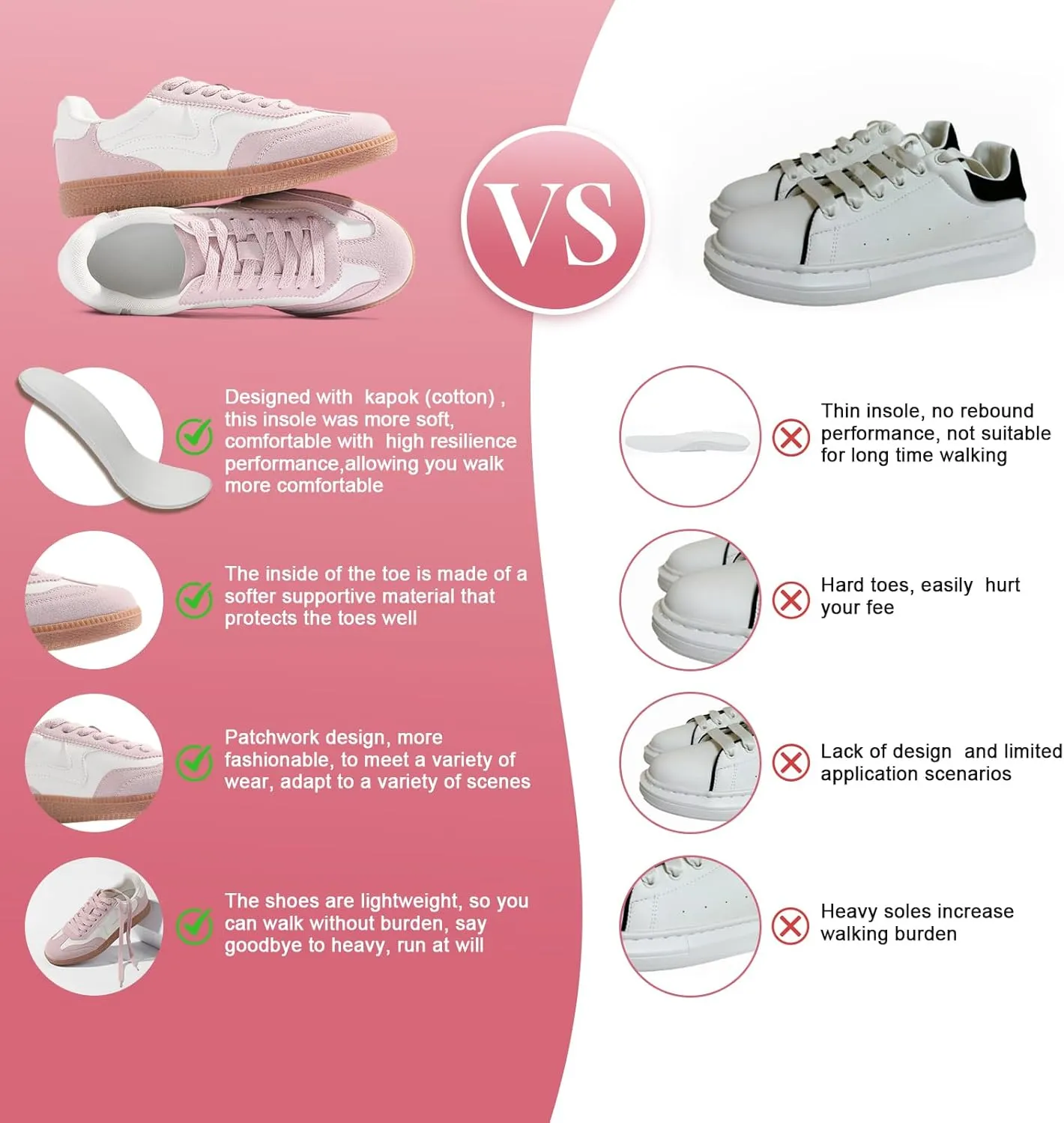 AOSPHIRAYLIAN Sneakers for Women Comfortable Casual Walking Tennis Shoes Slip-On & Lace-Up Women's Fashion Sneakers Trendy Women's Footwear