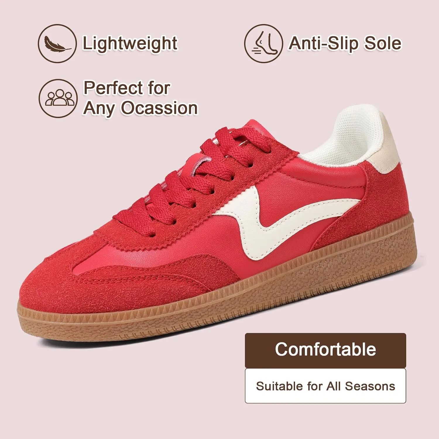 AOSPHIRAYLIAN Sneakers for Women Comfortable Casual Walking Tennis Shoes Slip-On & Lace-Up Women's Fashion Sneakers Trendy Women's Footwear