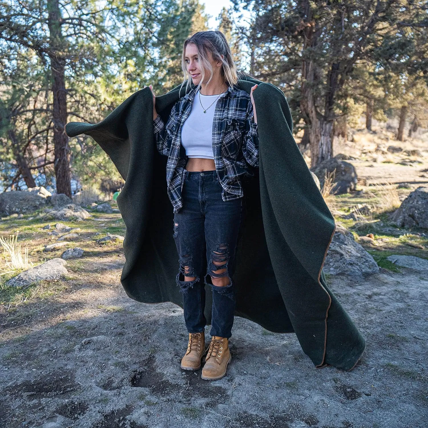 Arcturus Military Wool Blanket - Warm, Thick, Washable - Great for Outdoors, Camping, Stadium Blanket, Picnics, Travel - Car & Bushcraft Survival Kits, Large 64in x 88in 4.5 lb