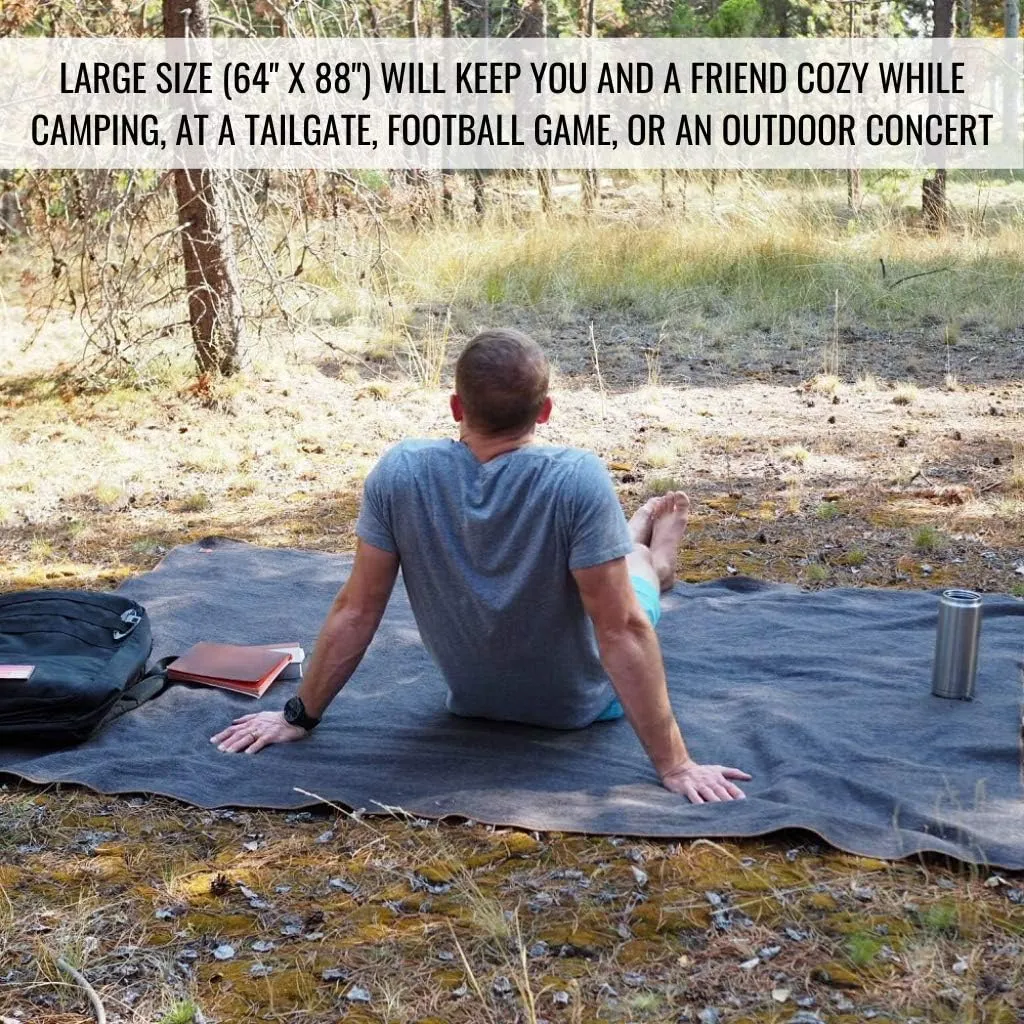 Arcturus Military Wool Blanket - Warm, Thick, Washable - Great for Outdoors, Camping, Stadium Blanket, Picnics, Travel - Car & Bushcraft Survival Kits, Large 64in x 88in 4.5 lb