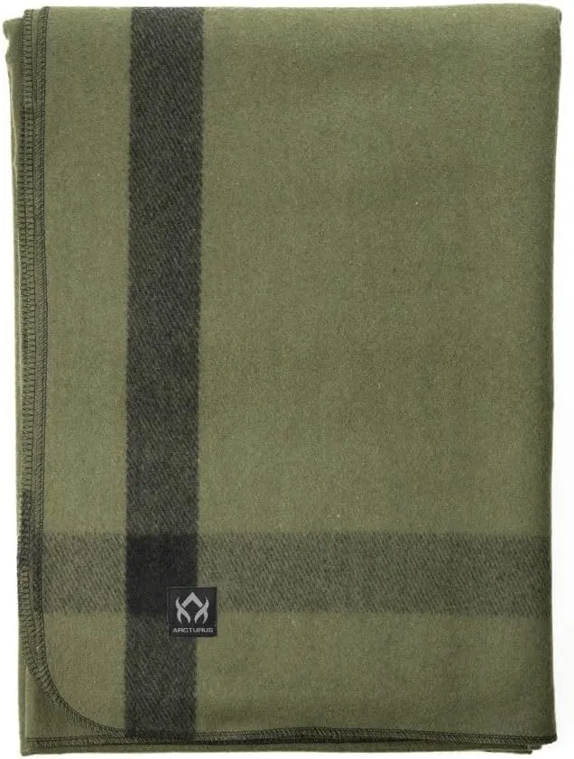 Arcturus Patterned Wool Blankets - 4.5lbs Warm, Heavy, Washable, Large | Great for Camping, Outdoors, Sporting Events, or Survival & Emergency Kits