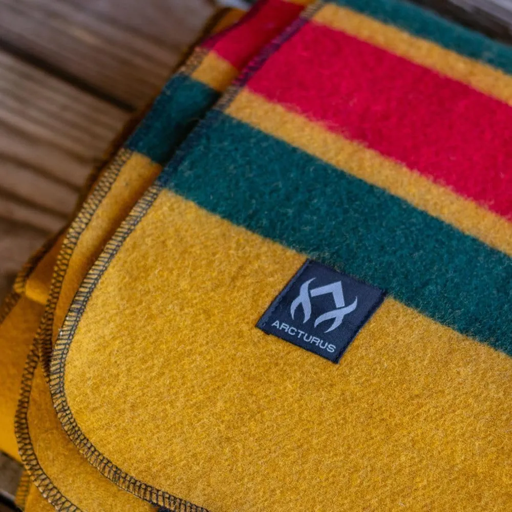 Arcturus Patterned Wool Blankets - 4.5lbs Warm, Heavy, Washable, Large | Great for Camping, Outdoors, Sporting Events, or Survival & Emergency Kits