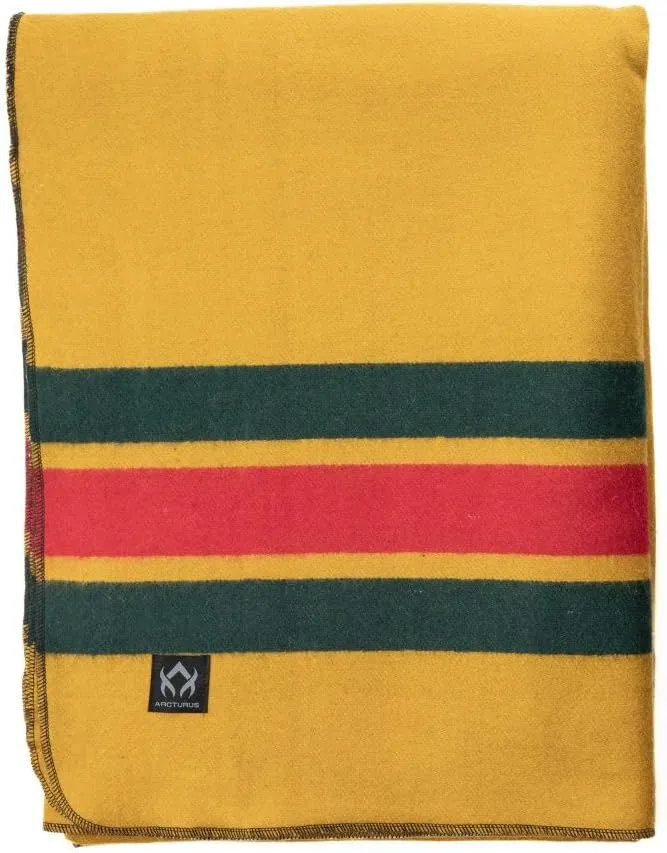 Arcturus Patterned Wool Blankets - 4.5lbs Warm, Heavy, Washable, Large | Great for Camping, Outdoors, Sporting Events, or Survival & Emergency Kits