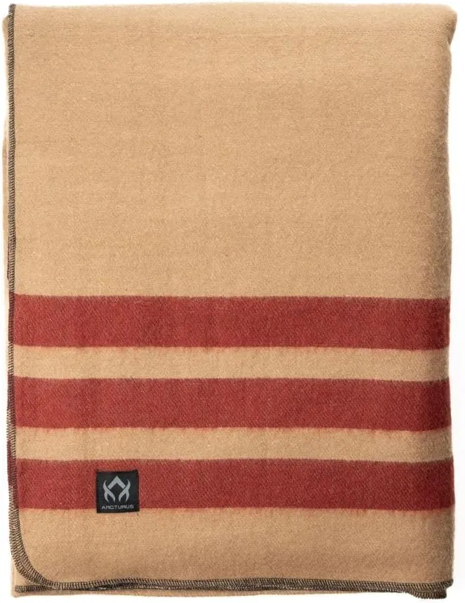 Arcturus Patterned Wool Blankets - 4.5lbs Warm, Heavy, Washable, Large | Great for Camping, Outdoors, Sporting Events, or Survival & Emergency Kits