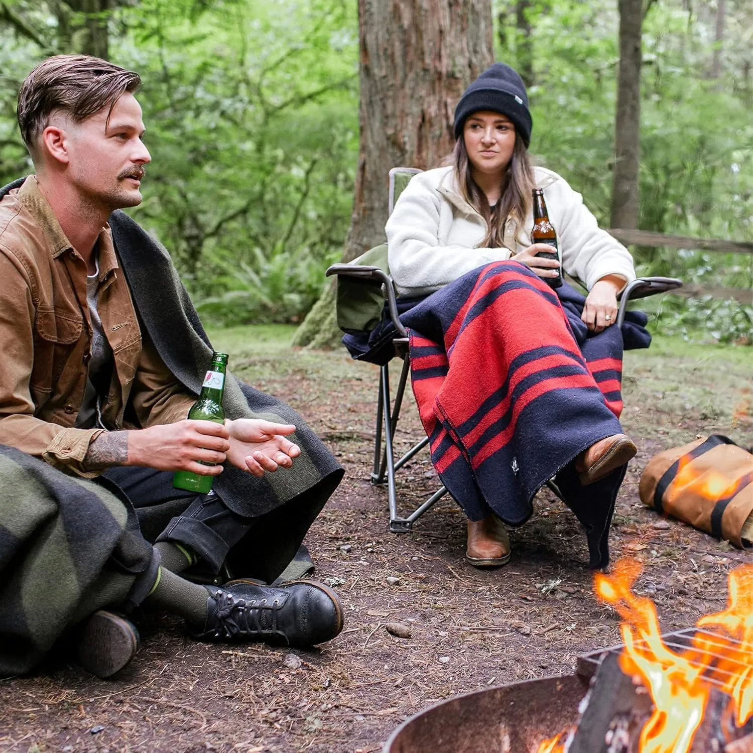 Arcturus Patterned Wool Blankets - 4.5lbs Warm, Heavy, Washable, Large | Great for Camping, Outdoors, Sporting Events, or Survival & Emergency Kits