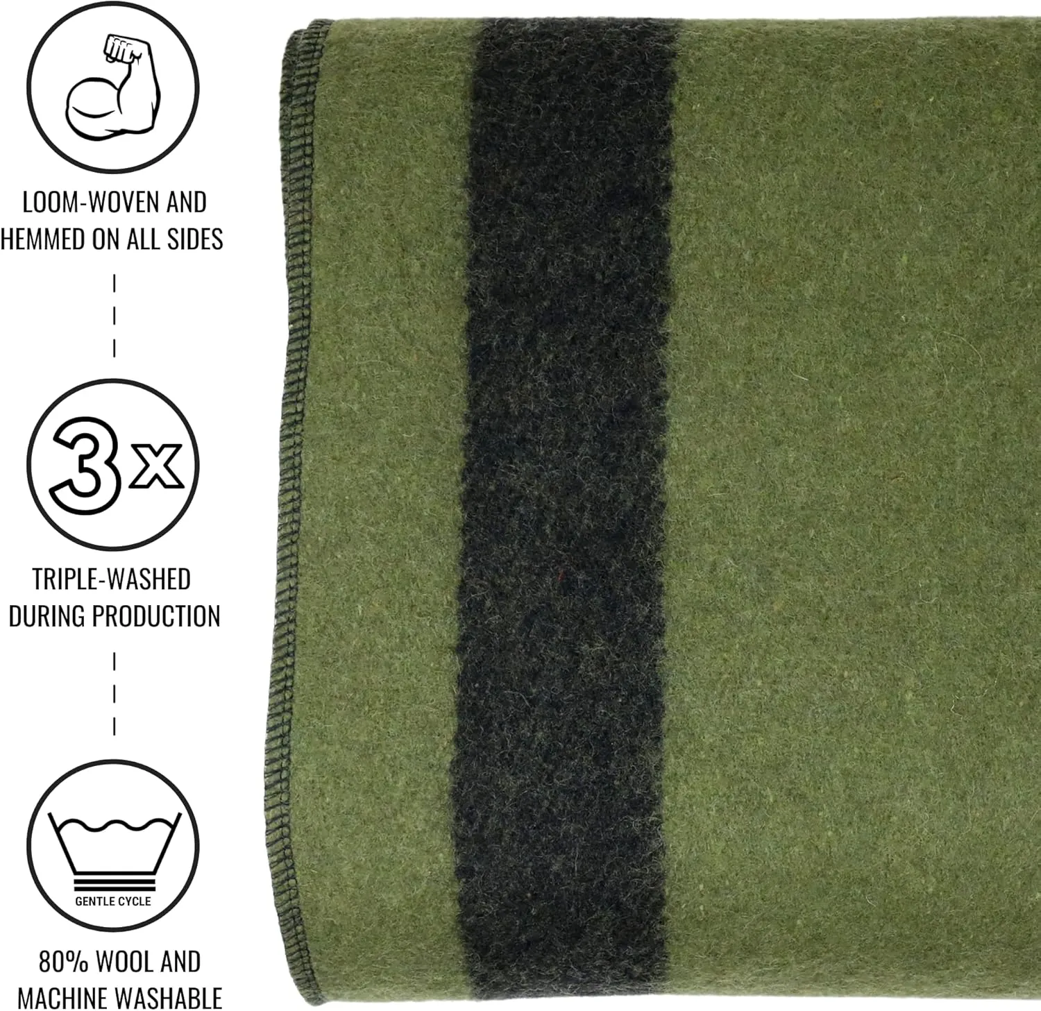 Arcturus Patterned Wool Blankets - 4.5lbs Warm, Heavy, Washable, Large | Great for Camping, Outdoors, Sporting Events, or Survival & Emergency Kits