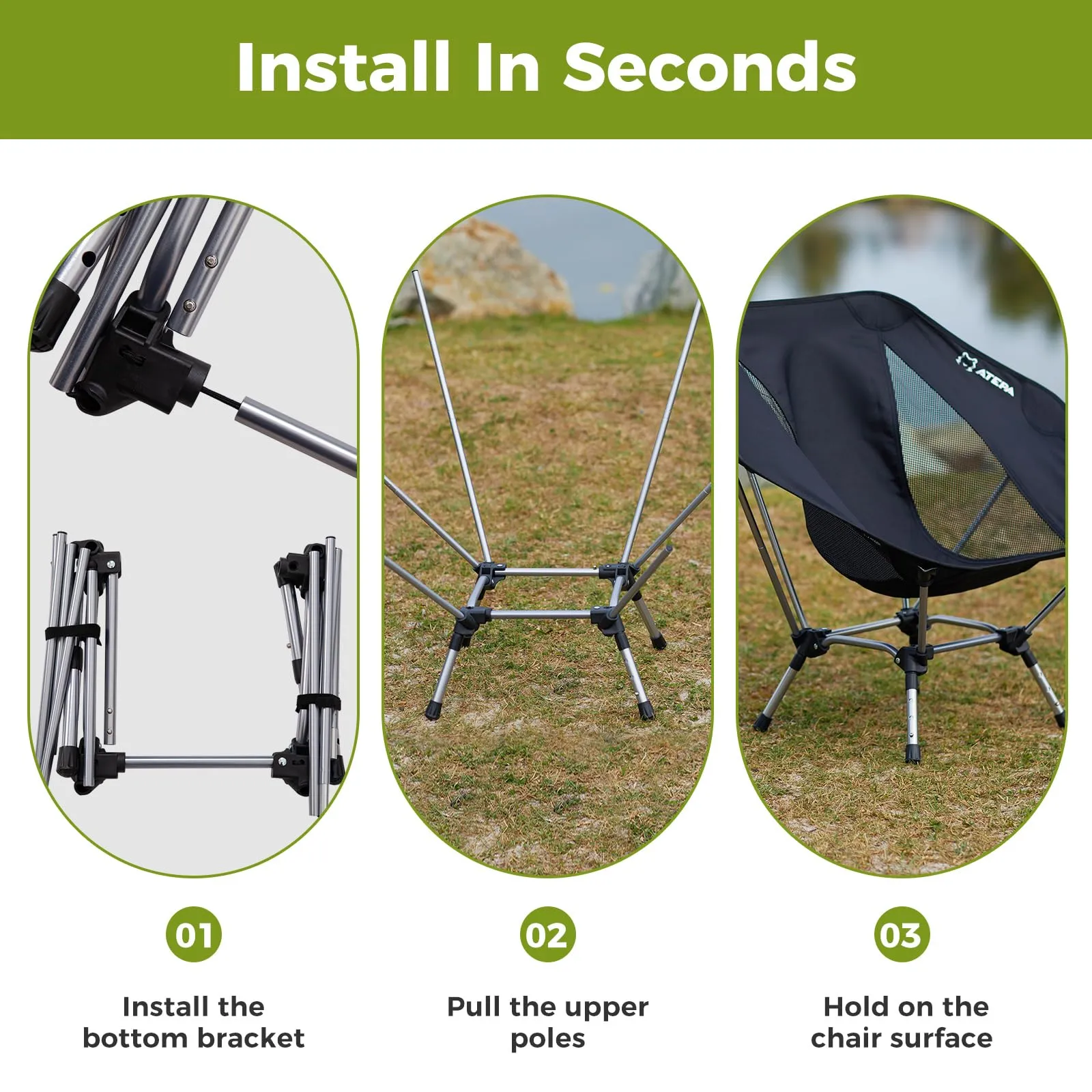 ATEPA UFO P20 Portable Compact Lightweight Outdoor Chairs