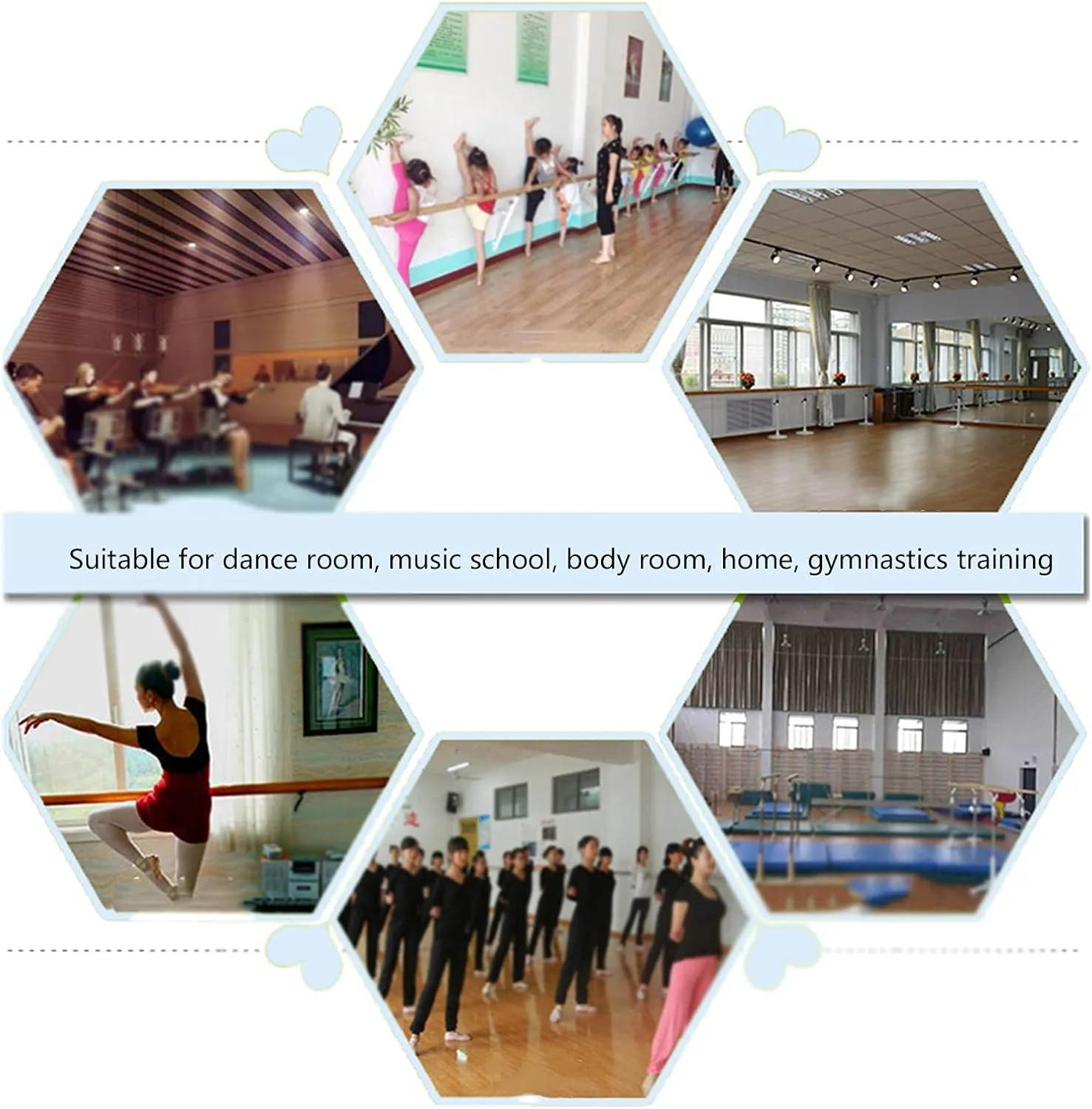 Ballet Barre,Freestanding Portable Ballet Bar, Stretch Pole Mobile Ballet Equipment with Non-Slip Feetm Ance Stretching Ballet Training for Gym Studio (A 150CM)