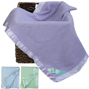 Bamboo Rayon Soft Purple Toddler Security Blanket - Thermal Lavender Baby Blanket with Satin Edging - Perfect for Naps, Car Carrier, Stroller Rides and Travel - 34 x 47 inches - Newborn Baby Blankie