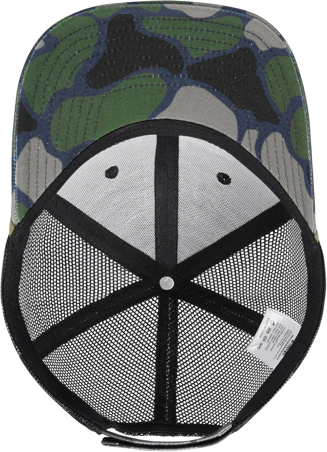 BASSDASH Camo Rope Trucker Hat Adjustable Embroidered Baseball Cap Mesh Back for Duck Deer Hunting Fly Fishing Camping