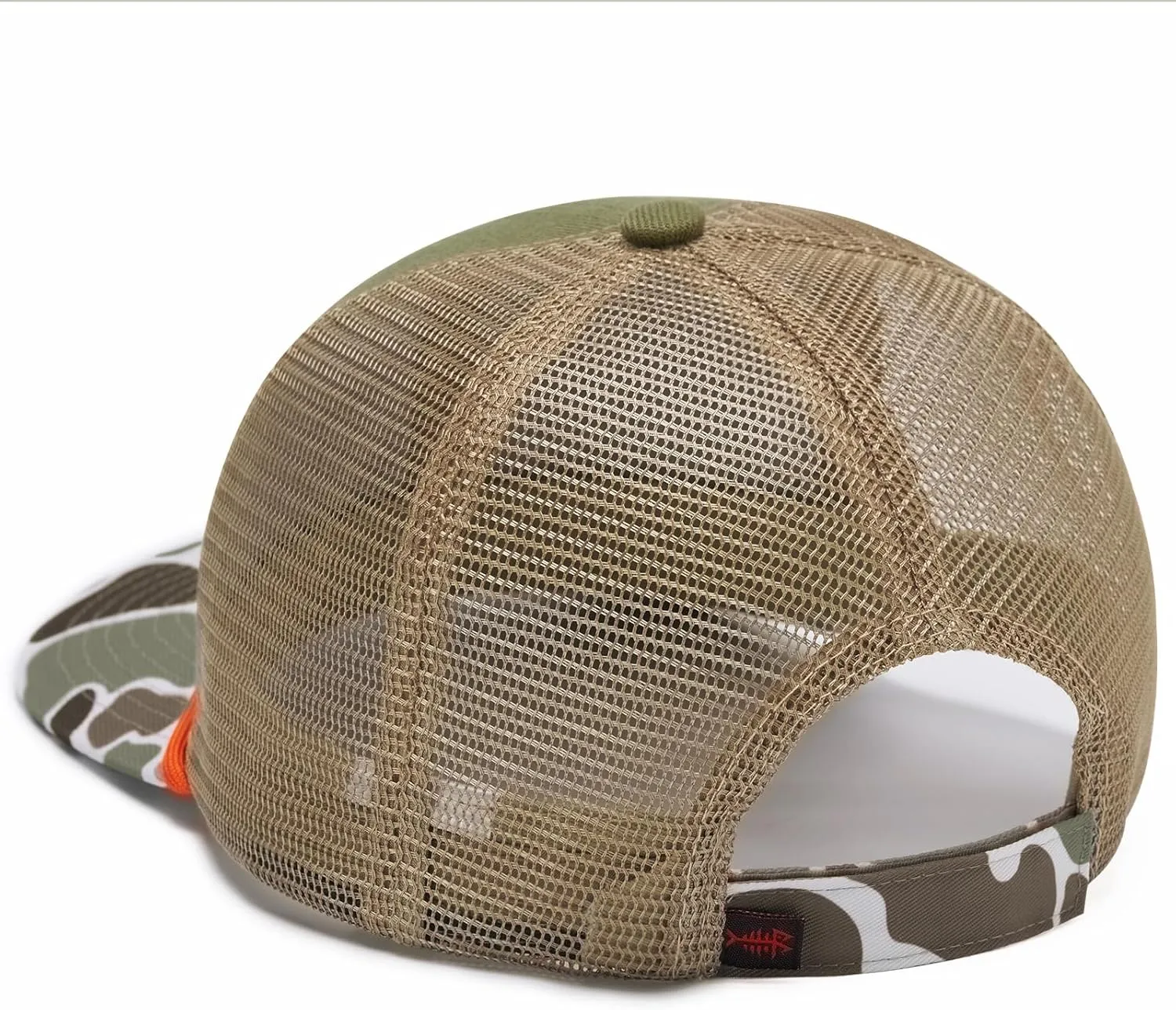 BASSDASH Camo Rope Trucker Hat Adjustable Embroidered Baseball Cap Mesh Back for Duck Deer Hunting Fly Fishing Camping