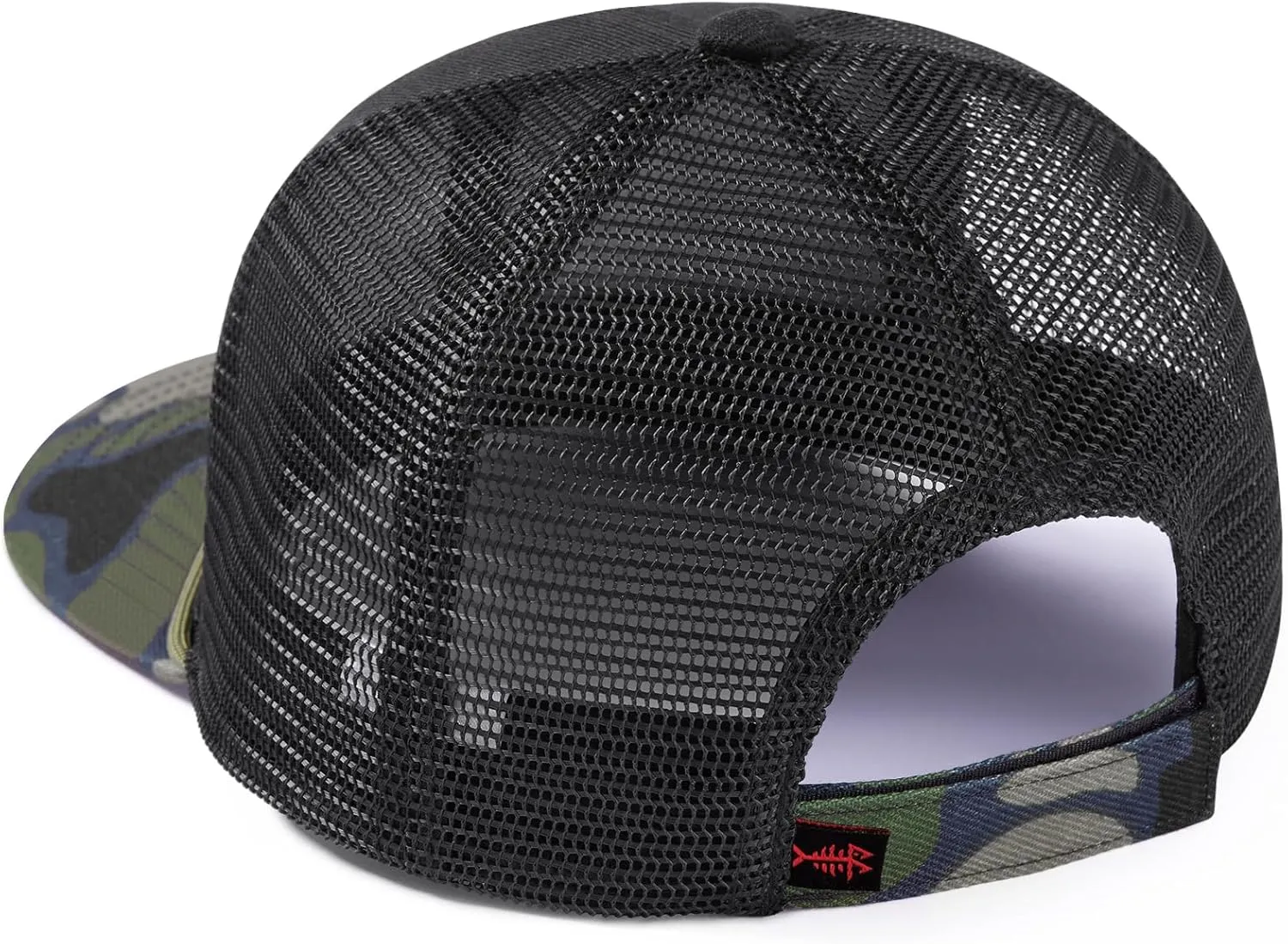 BASSDASH Camo Rope Trucker Hat Adjustable Embroidered Baseball Cap Mesh Back for Duck Deer Hunting Fly Fishing Camping