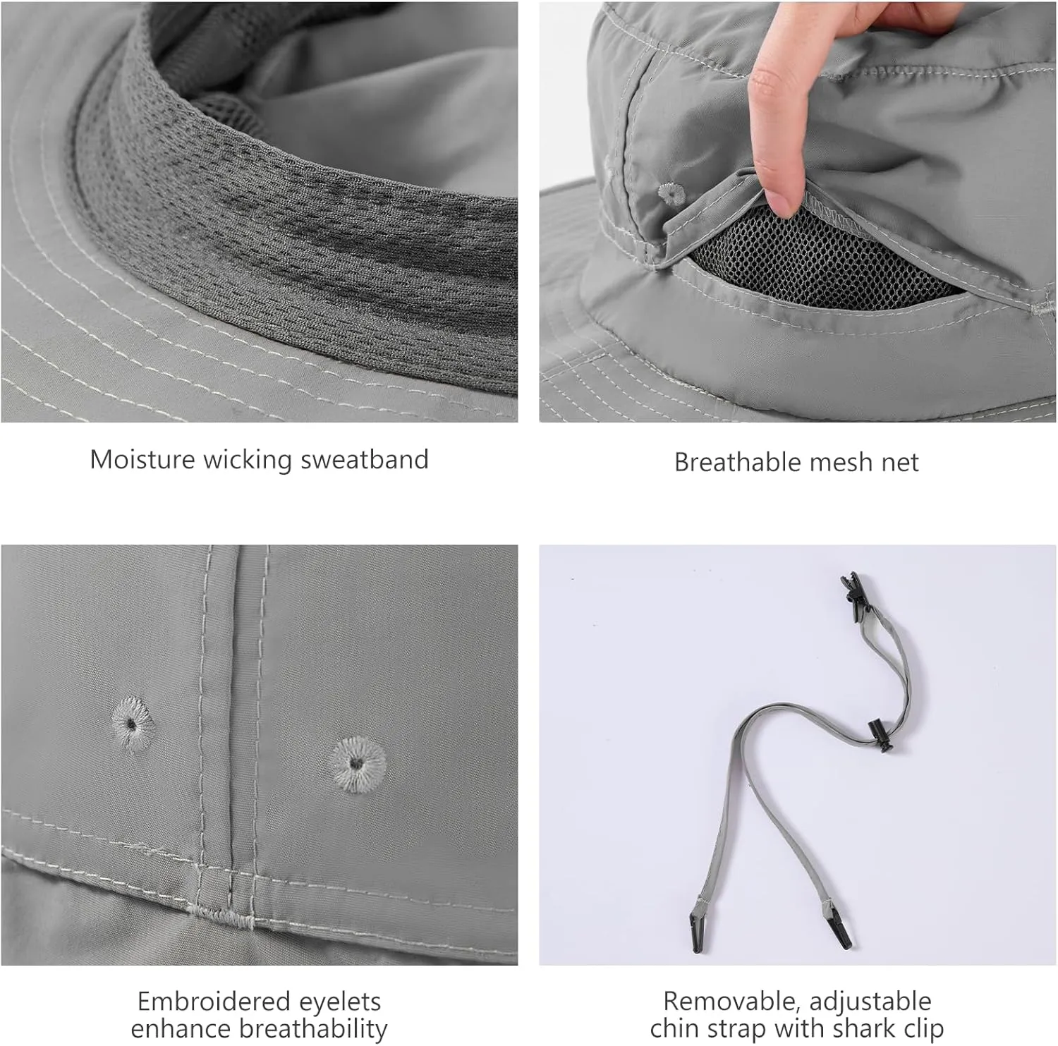 BASSDASH UPF 50  Mosquito Net Hat with Stowable Neck Flap for Men Women Outdoor Fishing Hiking Camping Gardening FH17