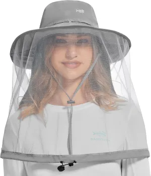 BASSDASH UPF 50  Mosquito Net Hat with Stowable Neck Flap for Men Women Outdoor Fishing Hiking Camping Gardening FH17