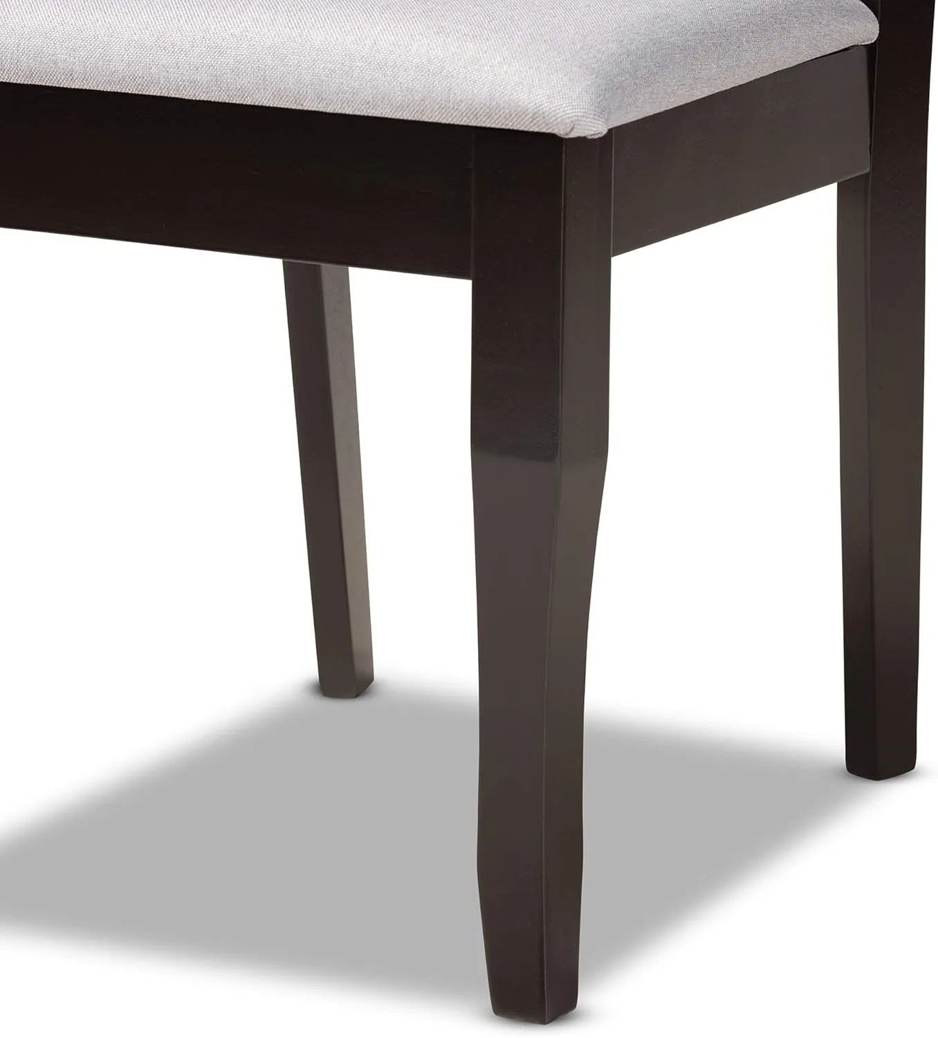 Baxton Studio Mael Dining Chair and Dining Chair Grey Fabric Upholstered and Dark Brown Finished Wood 2-Piece Dining Chair Set