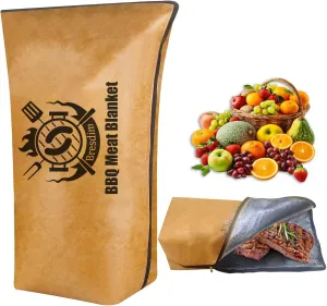 BBQ Blanket for Resting Meat,Smoker Meat Resting Blanket, 21 inch Reusable Grilling Meat Insulated Resting Bag with Wide Mouth for Large Pork Shoulders Brisket Turkeys,Gifts for Men
