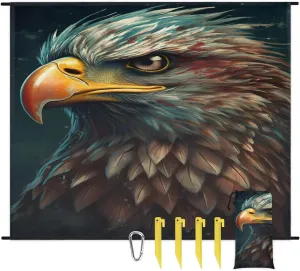 Beach Blanket, Eagles Bird Sandproof Beach Mat, Waterproof Quick Drying Sand Free Mat with 4 x Ground Spikes for Outdoor Travel Camping Hiking, Cool Animal Bird 68 x 59 in