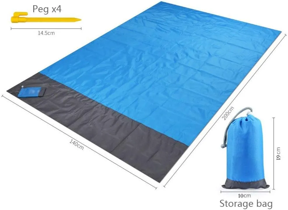 Beach Blankets Camping Mat Waterproof Beach Blanket Outdoor Portable Picnic Ground Mat Mattress Outdoor Camping Picnic Mat Blanket 1.4 * 2m(Black)