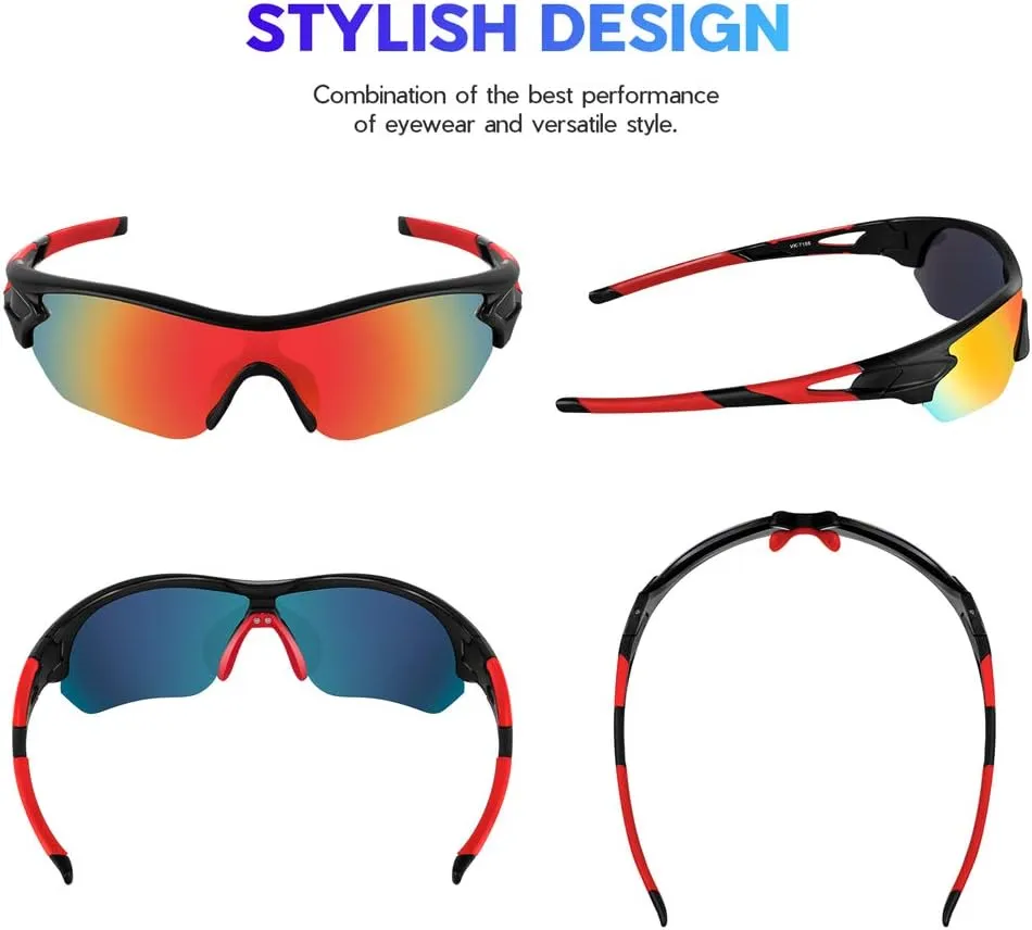 BEACOOL Polarized Sports Sunglasses for Men Women Youth Baseball Cycling Running Driving Fishing Golf Motorcycle TAC Glasses