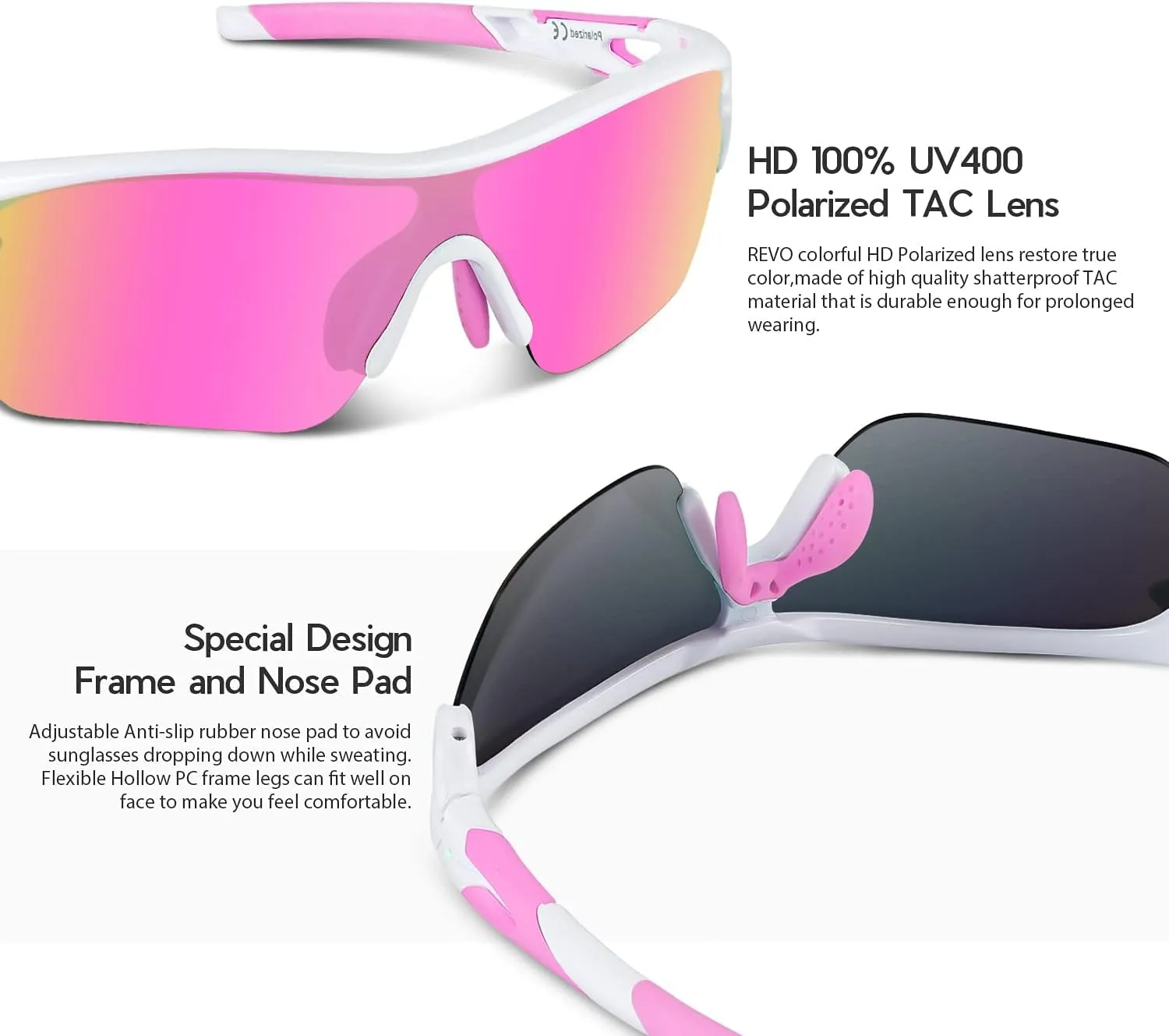 BEACOOL Polarized Sports Sunglasses for Men Women Youth Baseball Cycling Running Driving Fishing Golf Motorcycle TAC Glasses