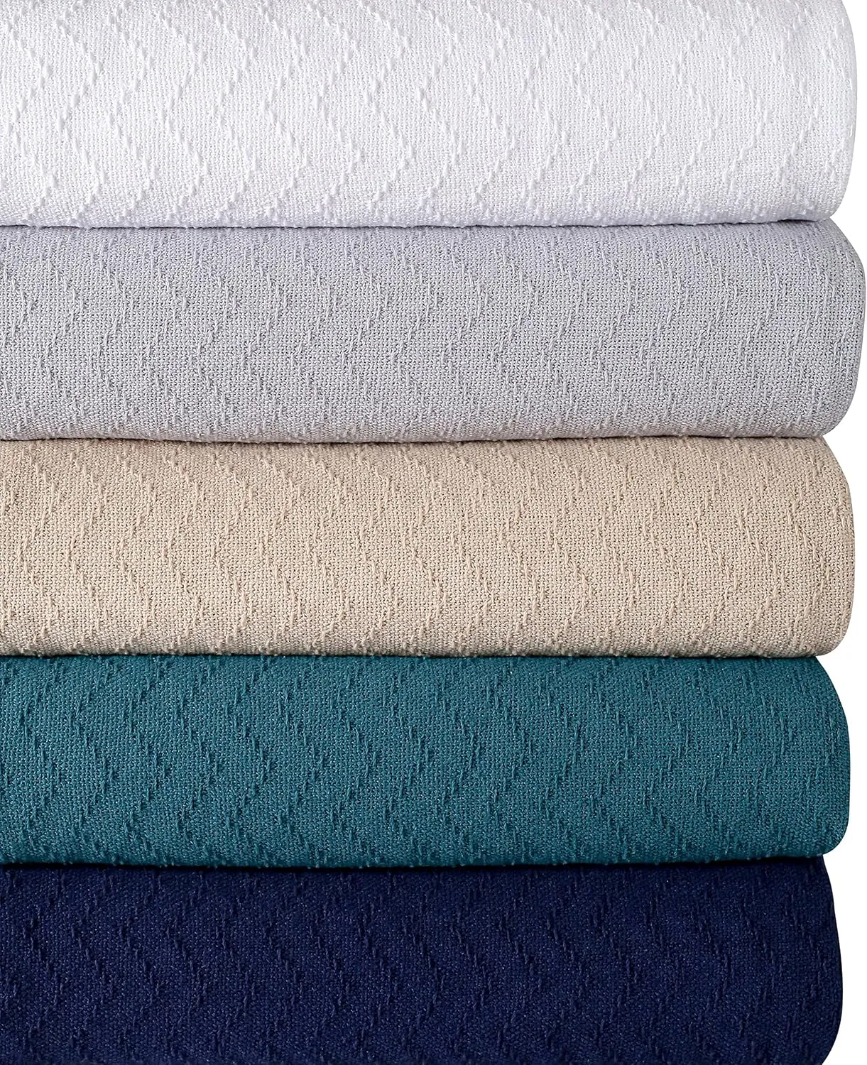 BELIZZI HOME 100% Cotton Bed Blanket, Breathable Thermal Blanket Twin Size, Soft Chevron 60 inch x90 , Perfect for Layering Any All Season, Charcoal Grey