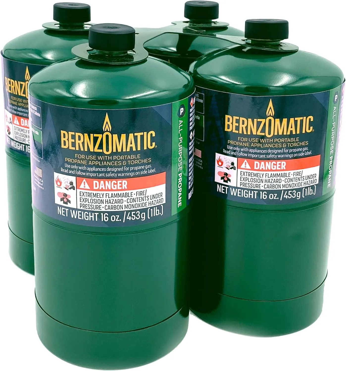 Bernzomatic 16 oz. Camping Propane Gas Cylinders (Pack of 4)