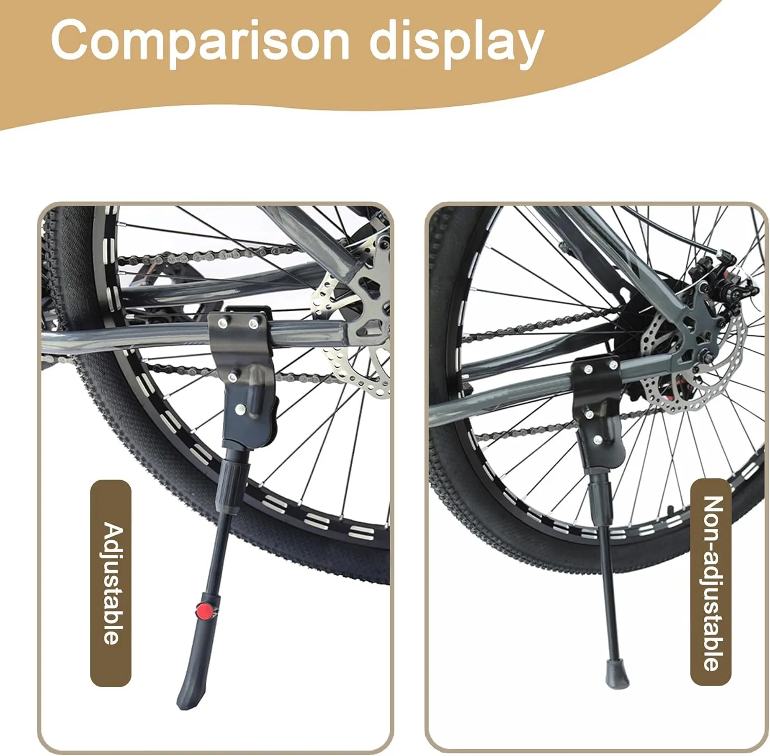 Bike Kickstand for Orbea Alma H50 2019, Adjustable Bicycle Kickstand, Suit Mountain Bike, Concealed Spring-Loaded Latch, Aluminum Rear Side Bicycle Stand,B