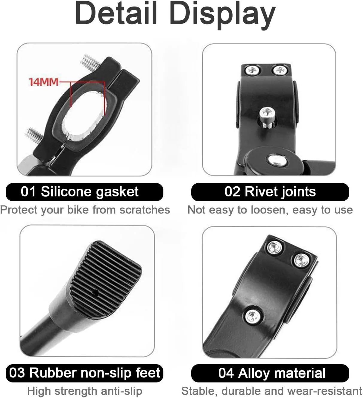 Bike Kickstand for Orbea Alma H50 2019, Adjustable Bicycle Kickstand, Suit Mountain Bike, Concealed Spring-Loaded Latch, Aluminum Rear Side Bicycle Stand,B