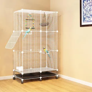 Bird Cage, Pet Products, Flight cage for Birds with Universal Wheels, 29.5 * 14.6 * 49.2in Standing Large Flight King Bird Cage for Bird House
