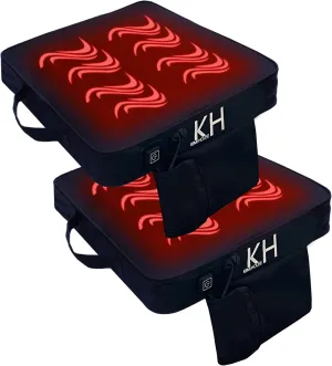 Black Stadium Seat Cushion 2 Pack, Boat Canoe Kayak Seat Cushion, Bleacher Seat Cushion, Portable and Extra Thick Cushion for Any Outdoor Events