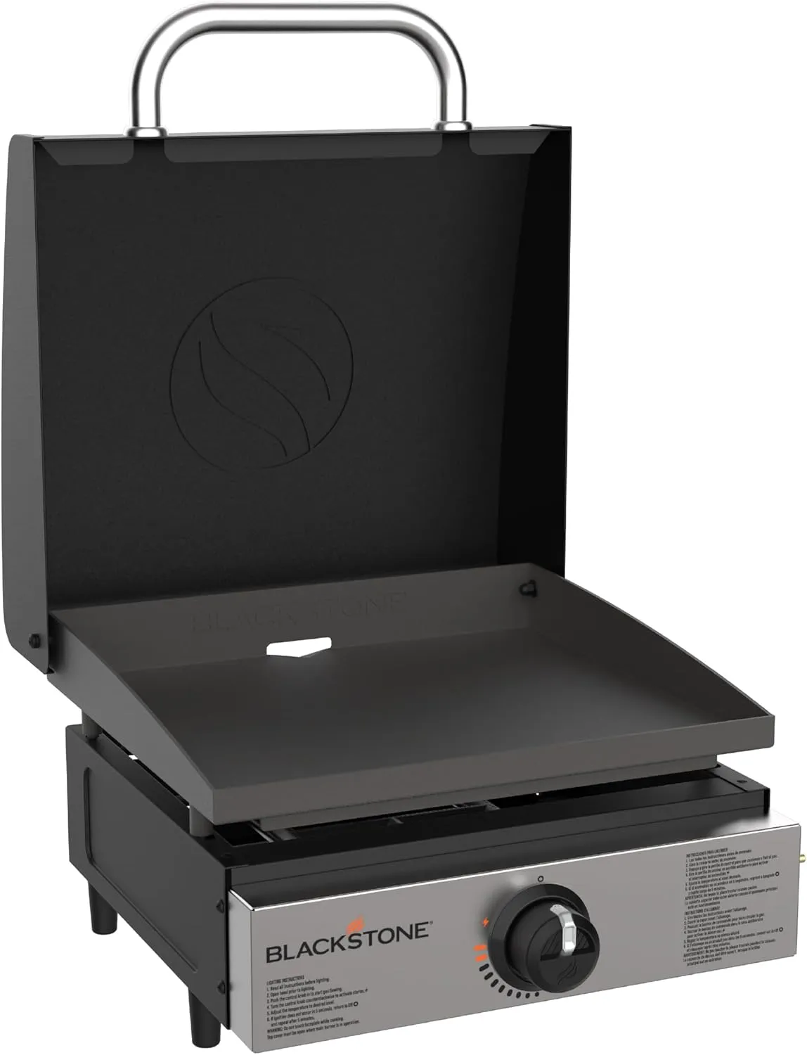 Blackstone 1814 Stainless Steel Propane Gas Portable, Flat Top Griddle Frill Station for Kitchen, Camping, Outdoor, Tailgating, Tabletop, Countertop – Heavy Duty & 12, 000 BTUs, 17 Inch, Black