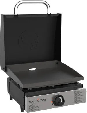 Blackstone 1814 Stainless Steel Propane Gas Portable, Flat Top Griddle Frill Station for Kitchen, Camping, Outdoor, Tailgating, Tabletop, Countertop – Heavy Duty & 12, 000 BTUs, 17 Inch, Black
