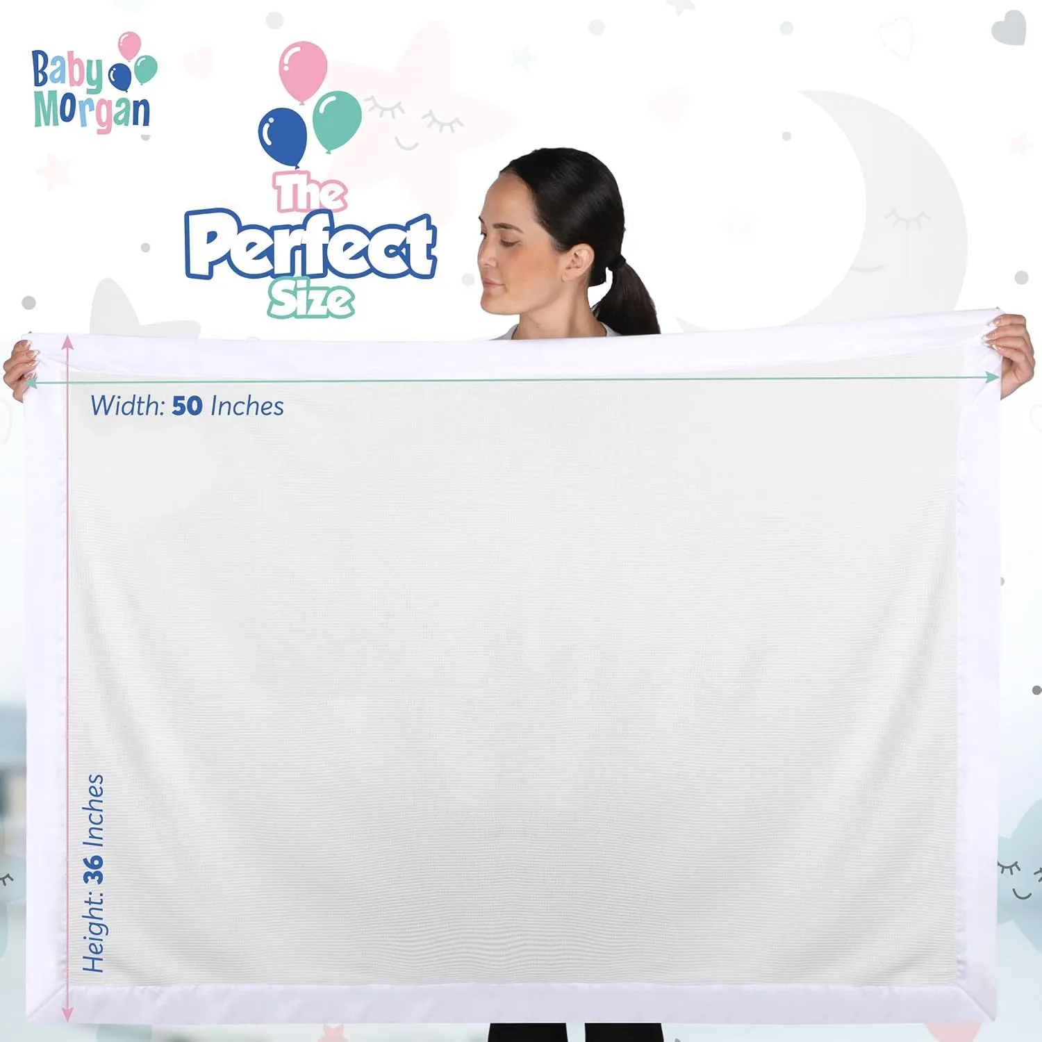Blankets - Thermal Waffle Warm Baby Blanket for Crib - Soft and Cozy Baby Crib Blanket for Nursery, Stroller, or Naptime Comfort - Ideal Shower Gift - White, Nylon Trim (36" x 50")