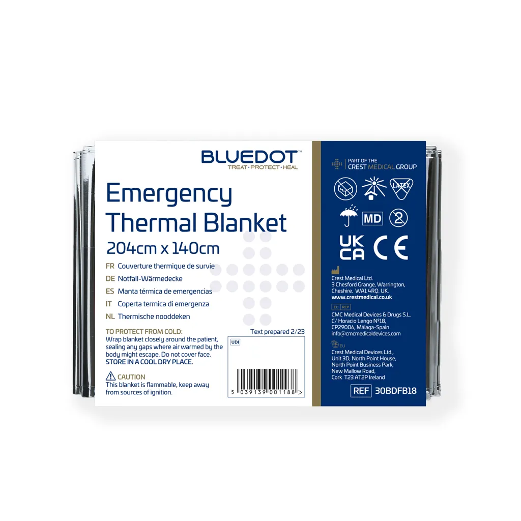 Blue Dot Adult Emergency Thermal Blanket (Pack of 25)