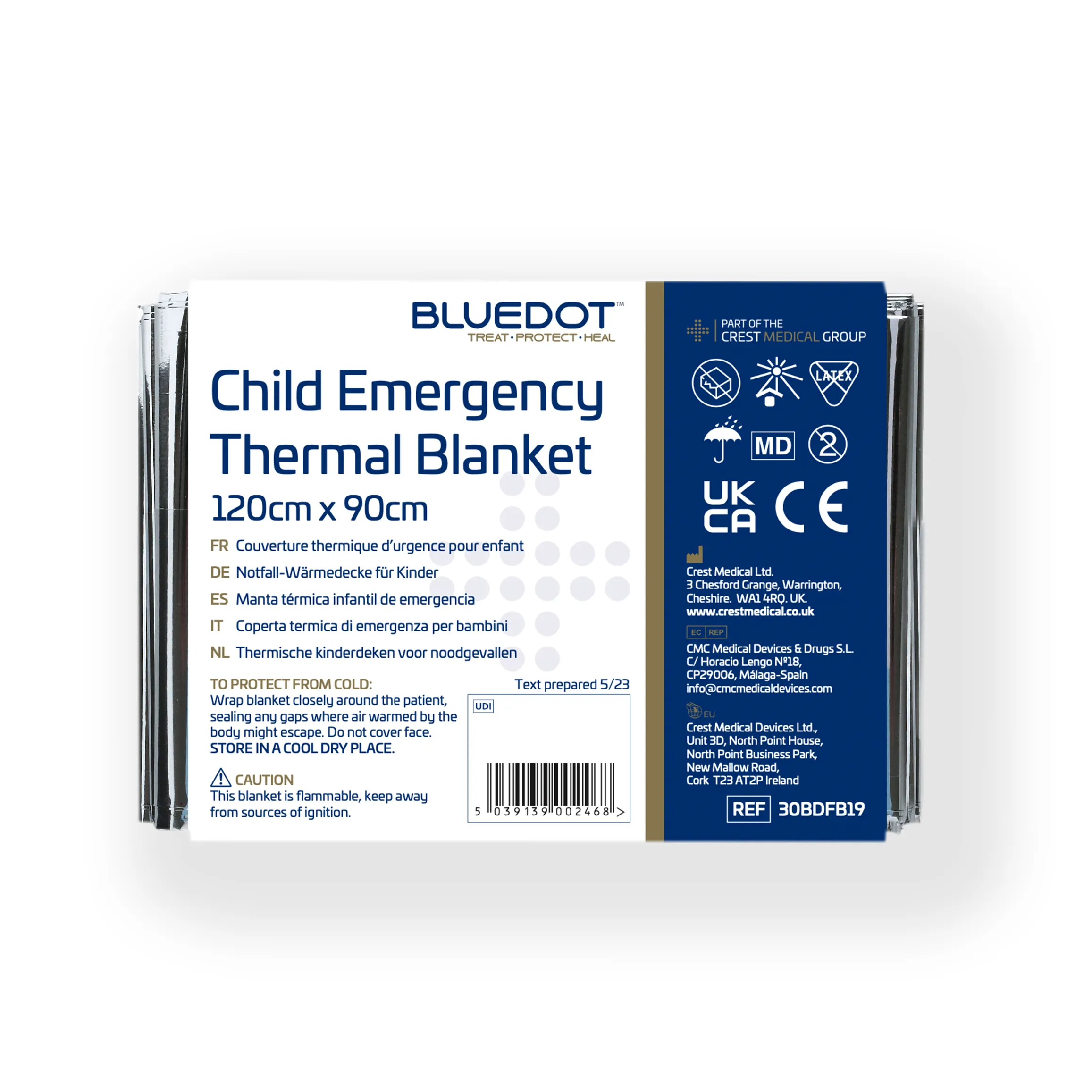 Blue Dot Child Emergency Thermal Blanket (Pack of 25)