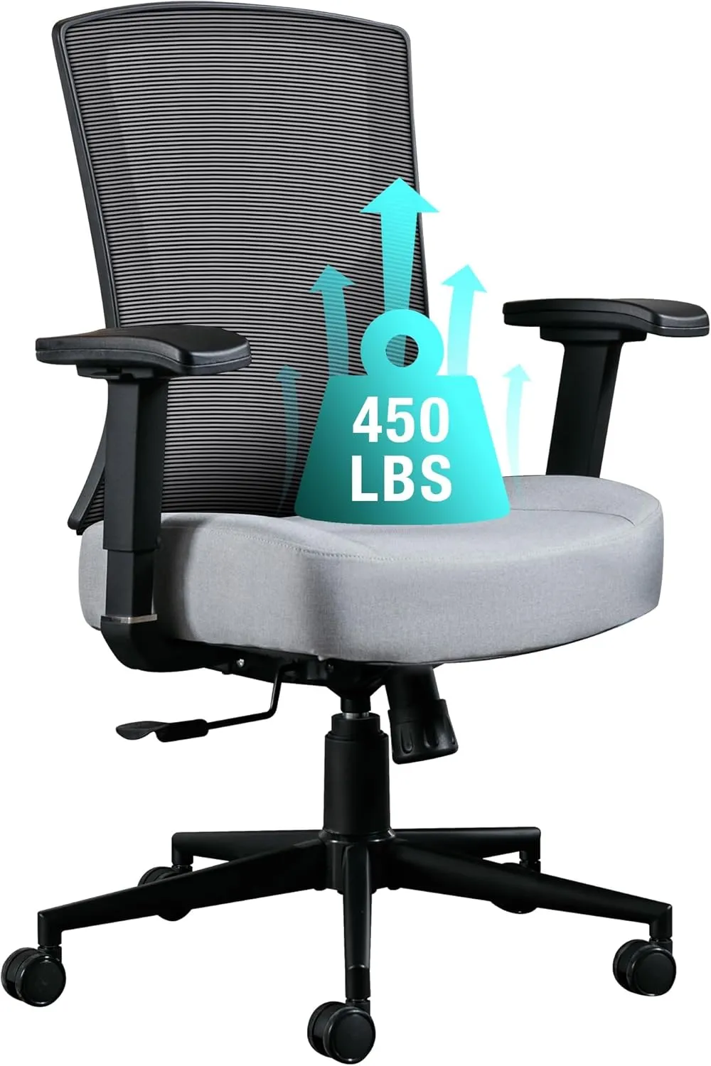 Blue Whale Big and Tall Office Chair 450lbs, Ergonomic High Back Computer Desk Chair for Heavy People with 2D Adjustable Waist Support and Heavy Duty Metal Base Mesh Chair