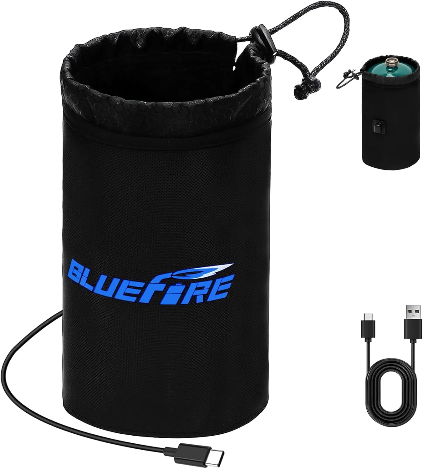Bluefire Propane Gas Tank Cover Rechargeable Thermostatic Fuel Cylinder Storage Bag Mini Portable Gas Cylinder Insulation Bag For outdoor activities Camping Cooking Traveling