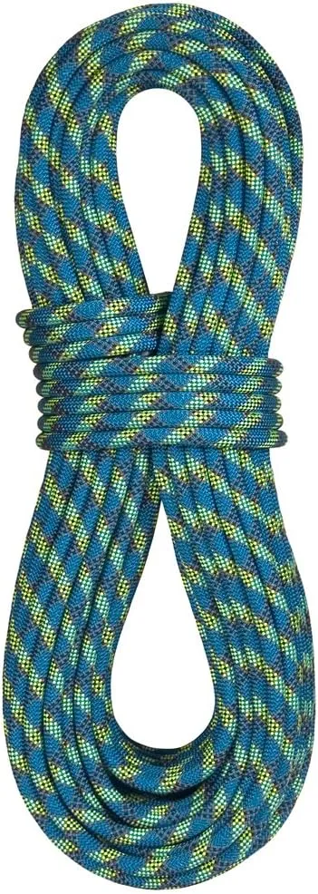 BlueWater Ropes 10.5mm Accelerator Double Dry Dynamic Single Rope (Blue/Black, 60M)