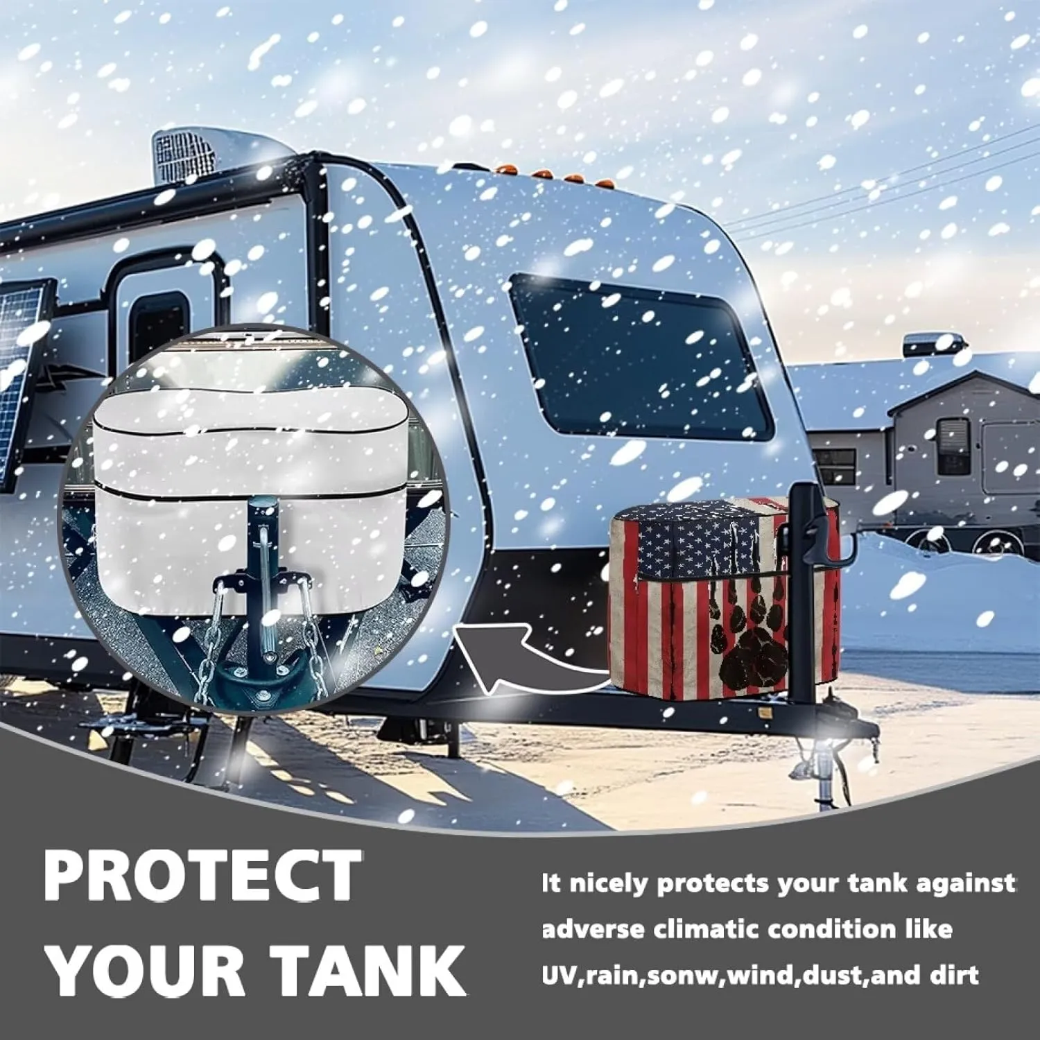 Boatee American Flag Bear Paw Propane Tank Cover Floral Print Propane Gas Tank Cover with Zipper Gas Cylinder Cover Waterproof Fit for 20lb Tanks Canisters