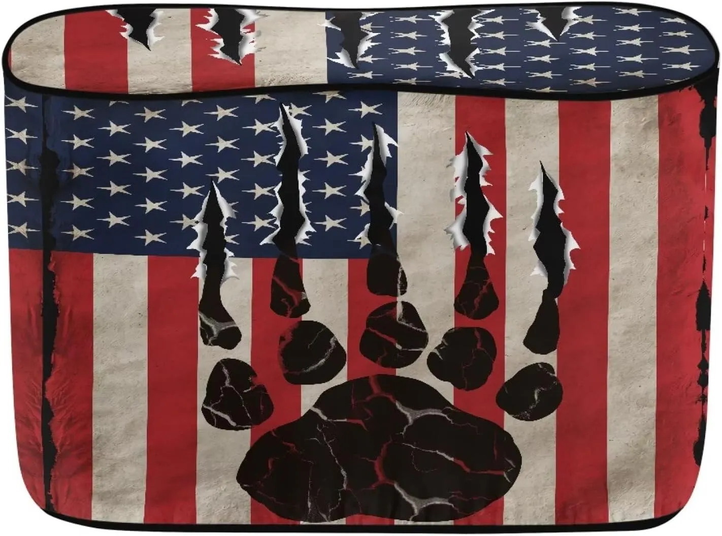 Boatee American Flag Bear Paw Propane Tank Cover Floral Print Propane Gas Tank Cover with Zipper Gas Cylinder Cover Waterproof Fit for 20lb Tanks Canisters